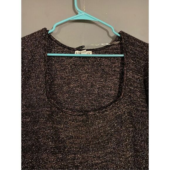 Ava & Viv Metallic Thread Sweater Plus Size Textured Long Sleeve 3X NWT - Picture 5 of 7